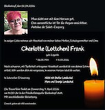 Traueranzeige Charlotte  (Lottchen) Frank, Biedenkopf